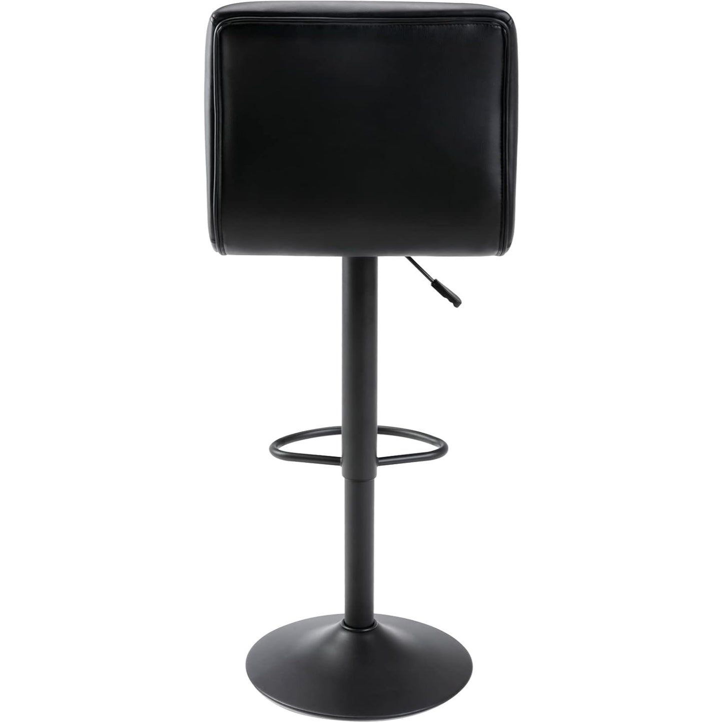 silla para bar negra con ajuste de altura, vista trasera
