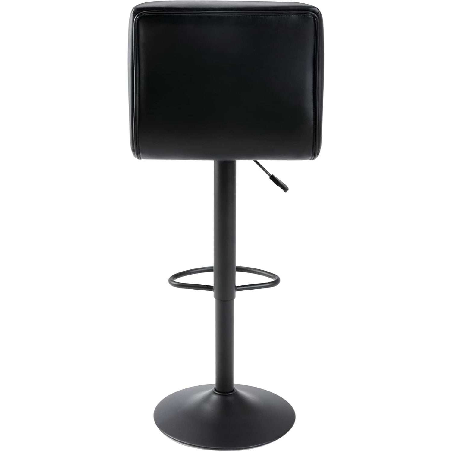 silla para bar negra con ajuste de altura, vista trasera