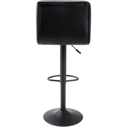silla para bar negra con ajuste de altura, vista trasera