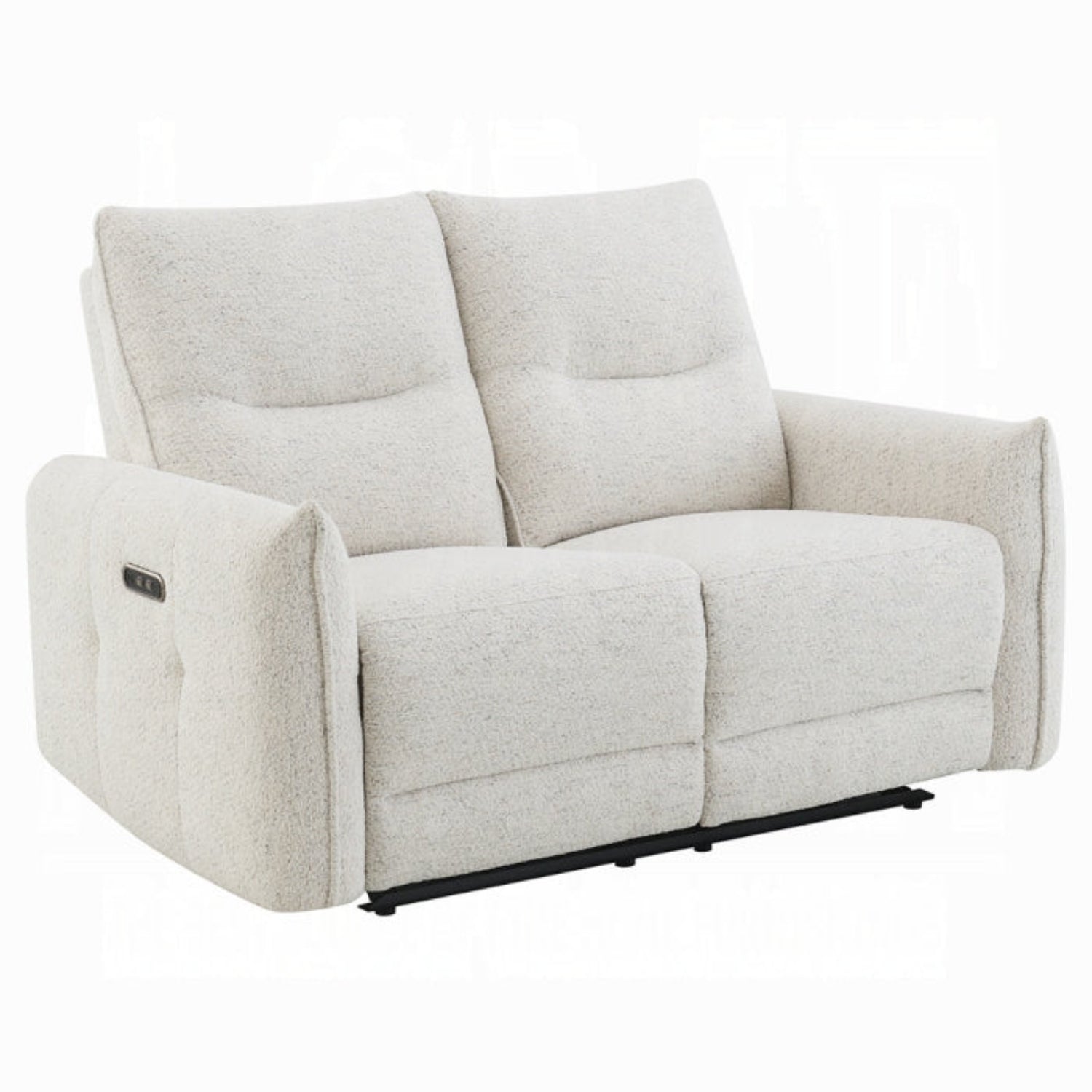 Sillon reclinable beige, vista lateral en sala moderna