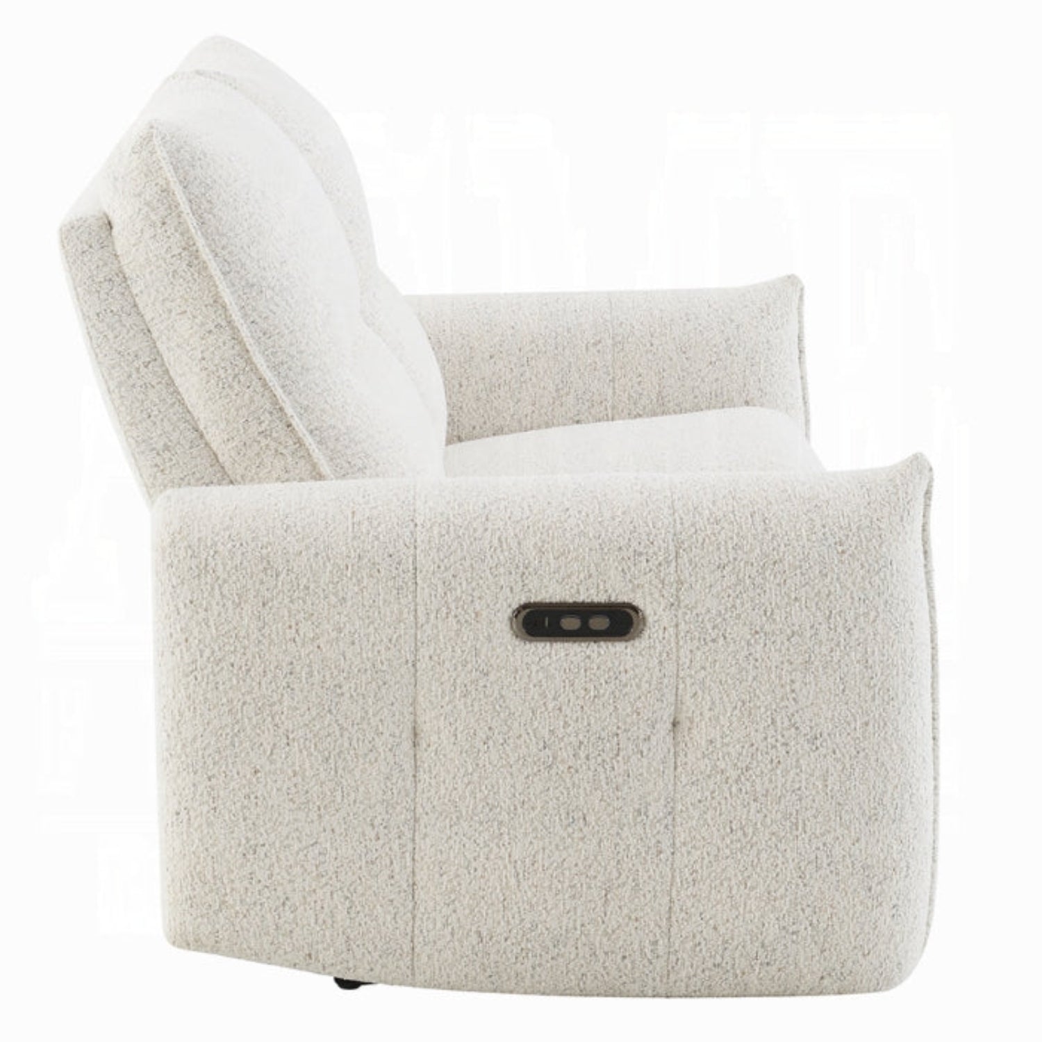 Sillon blanco de ACME FURNITURE, vista lateral, textura suave y diseño moderno