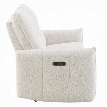 Sillon blanco de ACME FURNITURE, vista lateral, textura suave y diseño moderno