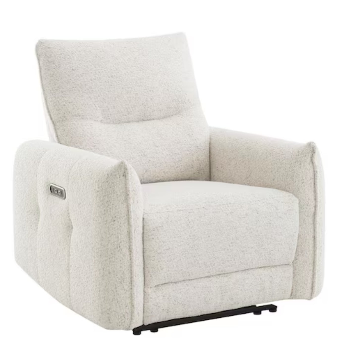 sillon blanco reclinable, vista lateral, comodidad para sala