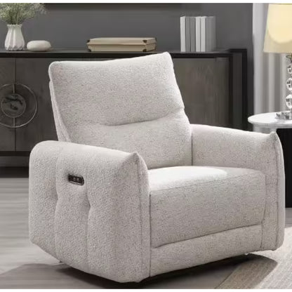 sillon blanco suave, vista lateral en sala de estar