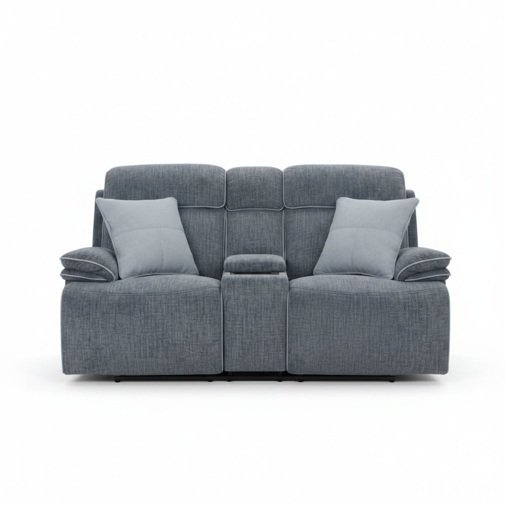 Sillon gris ACME FURNITURE, moderno frente, con cojines y reposabrazos.