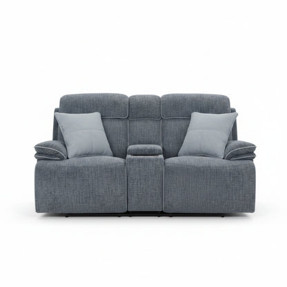 Sillon gris ACME FURNITURE, moderno frente, con cojines y reposabrazos.