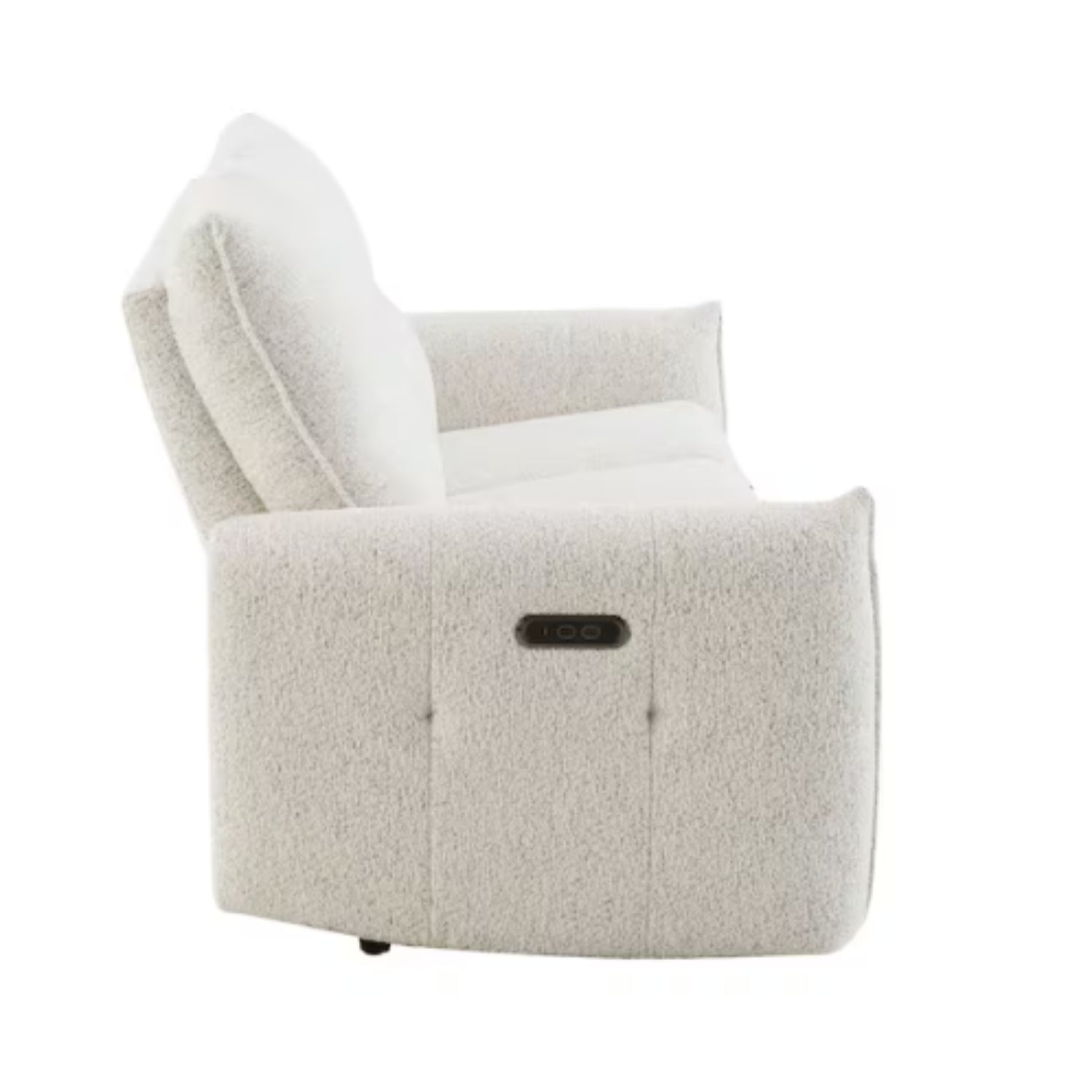 sofá reclinable blanco, lateral, cómodo y moderno para sala de estar