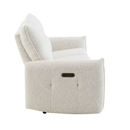 sofá reclinable blanco, lateral, cómodo y moderno para sala de estar
