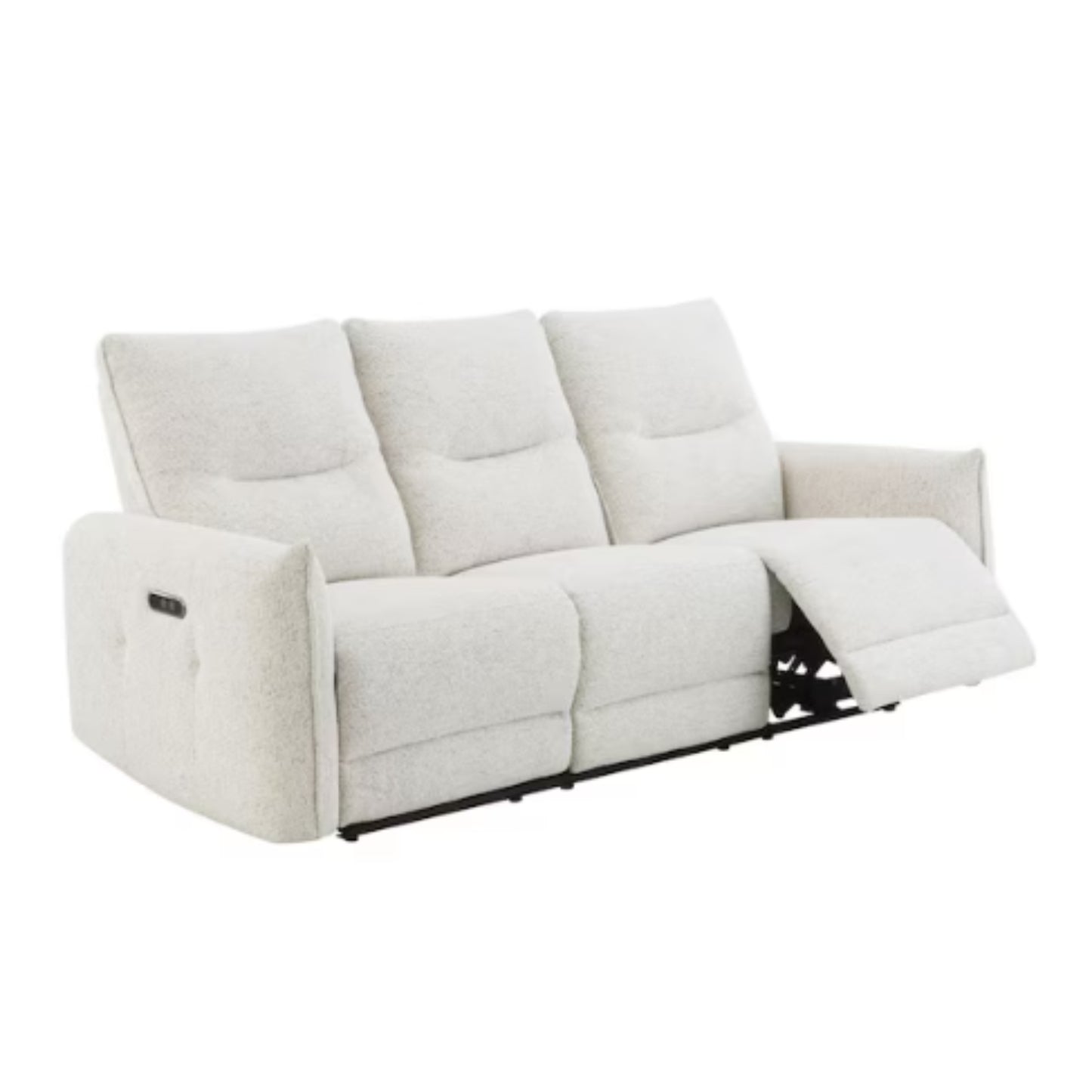 Sofá reclinable blanco, vista lateral, ideal para descanso y comodidad en sala