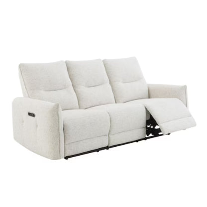 Sofá reclinable blanco, vista lateral, ideal para descanso y comodidad en sala