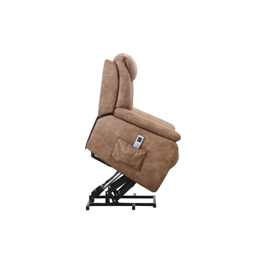 Sillón reclinable eléctrico con masaje en color marrón, ideal para relax y comodidad