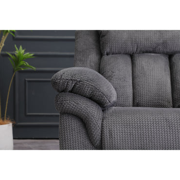 Sillón reclinable gris oscuro con diseño cómodo y sofá de tejido suave, ideal para mejoras en el hogar