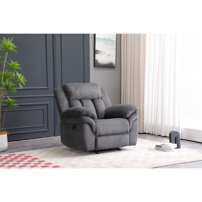 Sillón reclinable gris oscuro con diseño moderno y cómodo, ideal para cualquier sala de estar