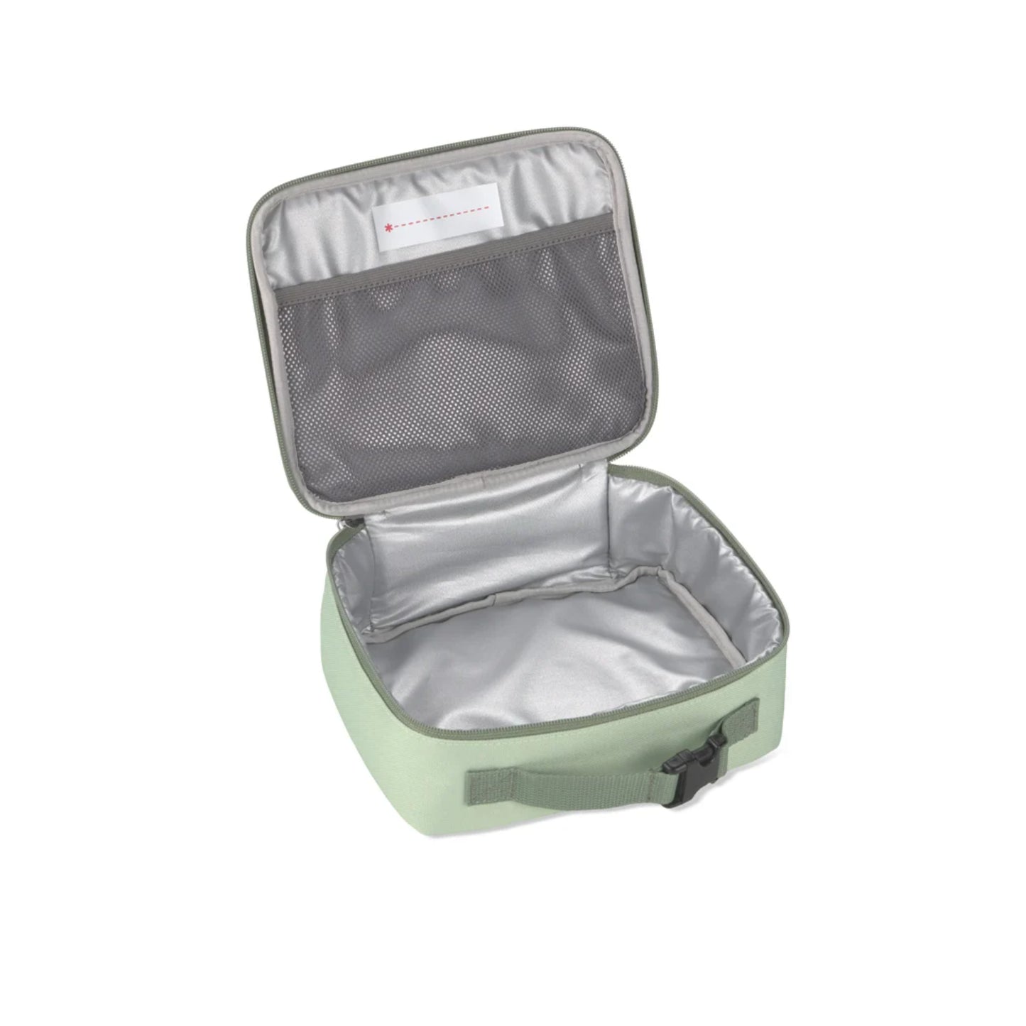 funda reciclable verde claro, interior aislado, organizador de almuerzo