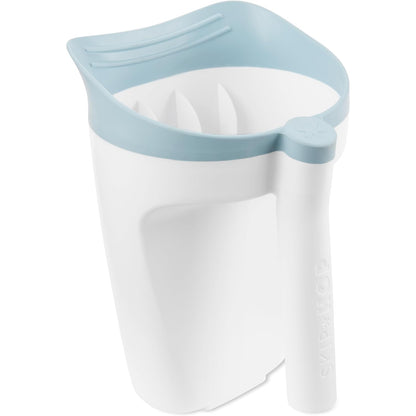 Contenedor blanco y azul SKIP*HOP, diseño moderno y funcional para organización de juguetes