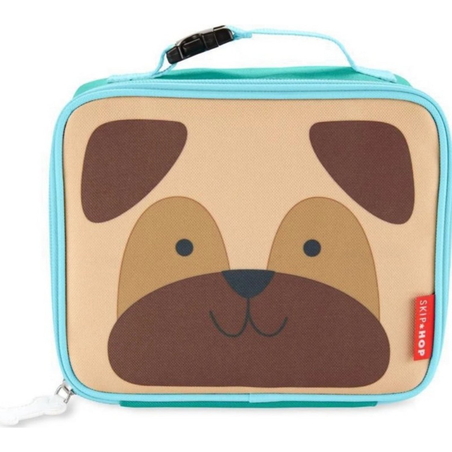 Lonchera infantil SKIP*HOP color beige con diseño de perro, vista frontal