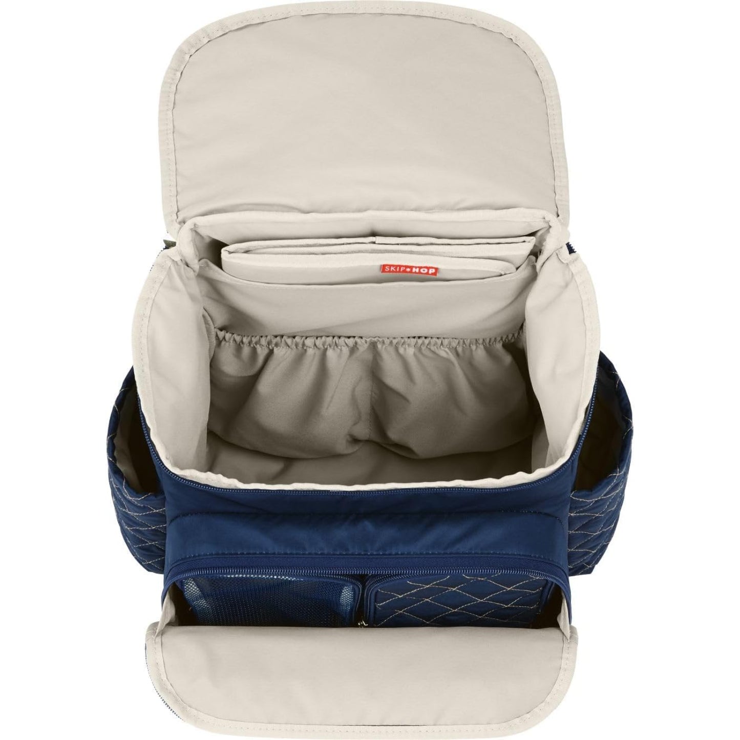 Mochila SKIP*HOP azul modelo LL030203 vista interior con compartimentos amplios