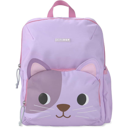 Mochila SKIP*HOP rosa con diseño de gato, vista frontal, ideal para niños