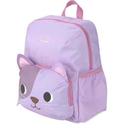 Mochila SKIP*HOP de color lila con diseño de gato, vista frontal