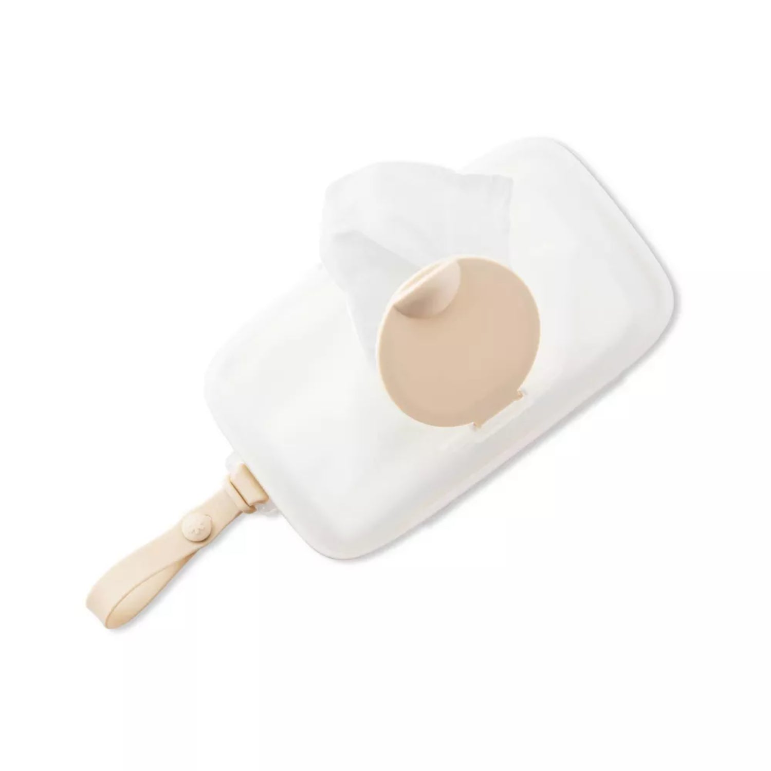 Dispensador de toallitas SKIP*HOP color beige, vista superior, funcional y práctico