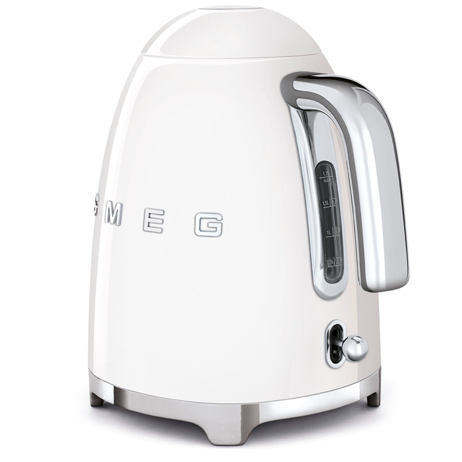 Hervidor blanco SMEG lateral, diseño retro para cocina moderna