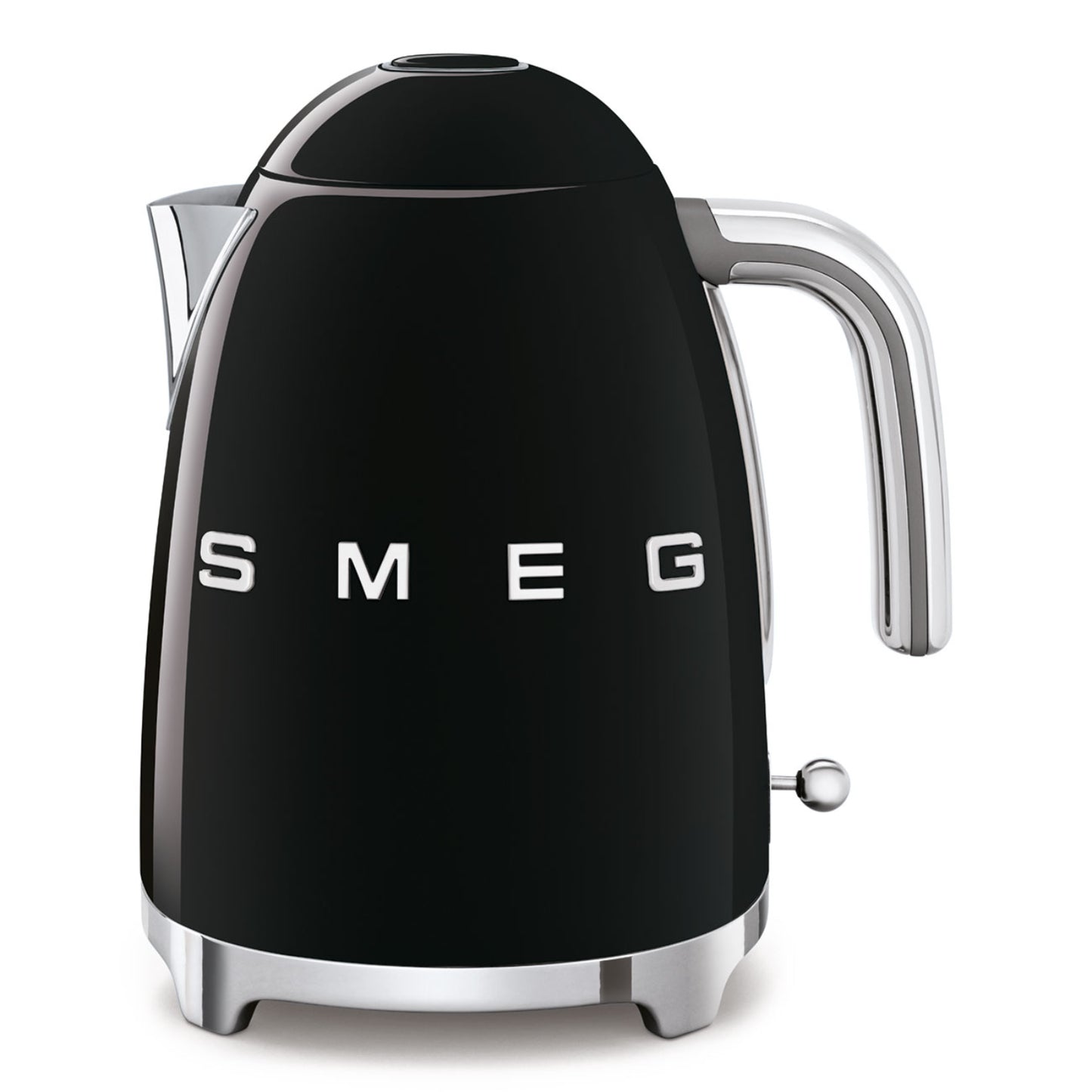 Hervidor SMEG negro lateral, diseño elegante para la cocina moderna