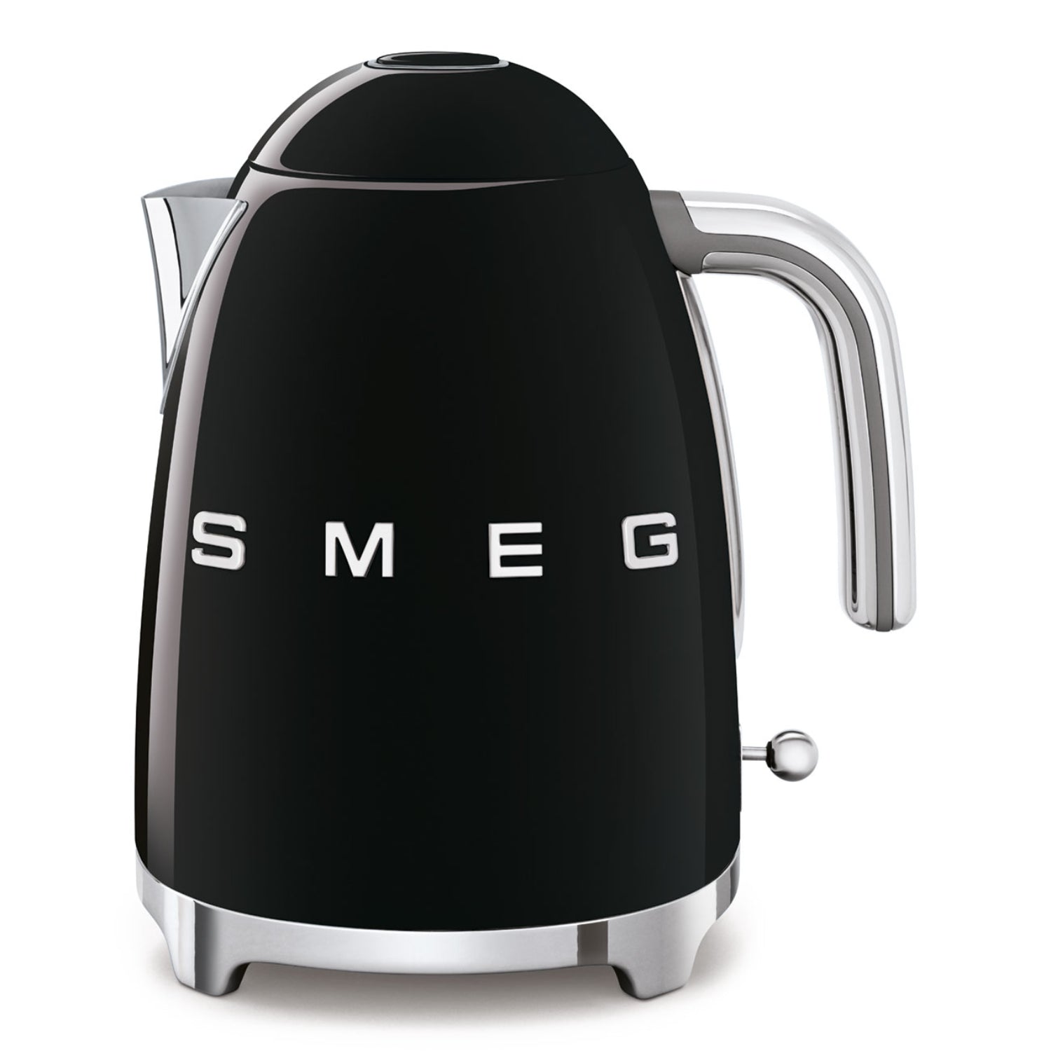 Hervidor SMEG negro lateral, diseño elegante para la cocina moderna
