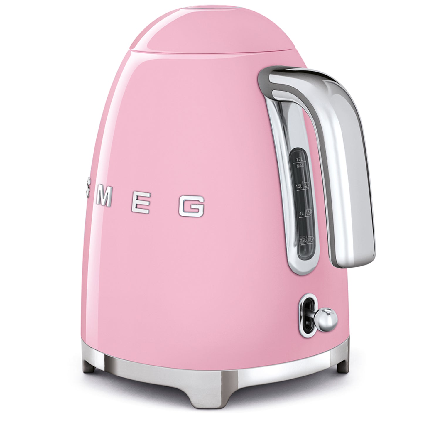 Hervidor rosa SMEG lateral, diseño retro para la cocina moderna