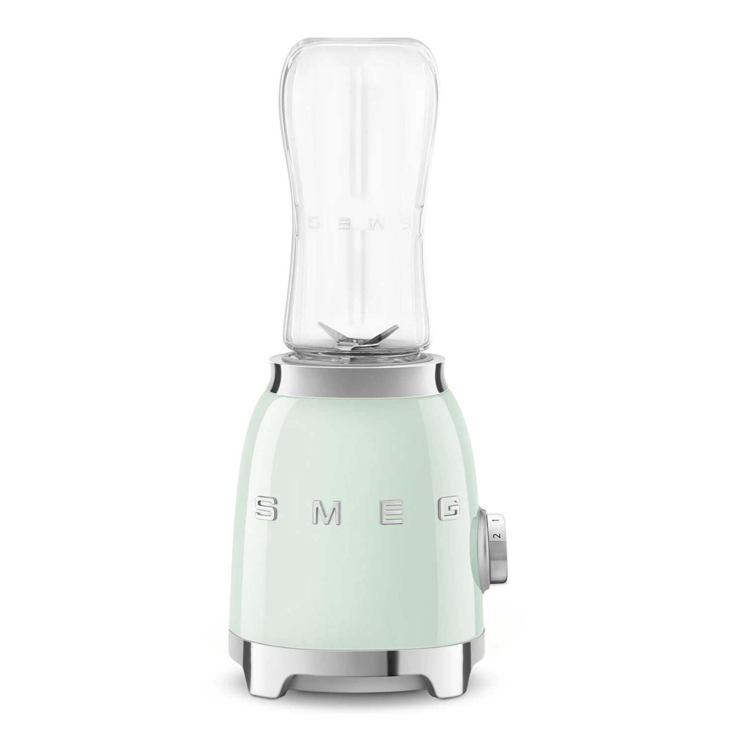 Licuadora verde menta frontal, cocina moderna