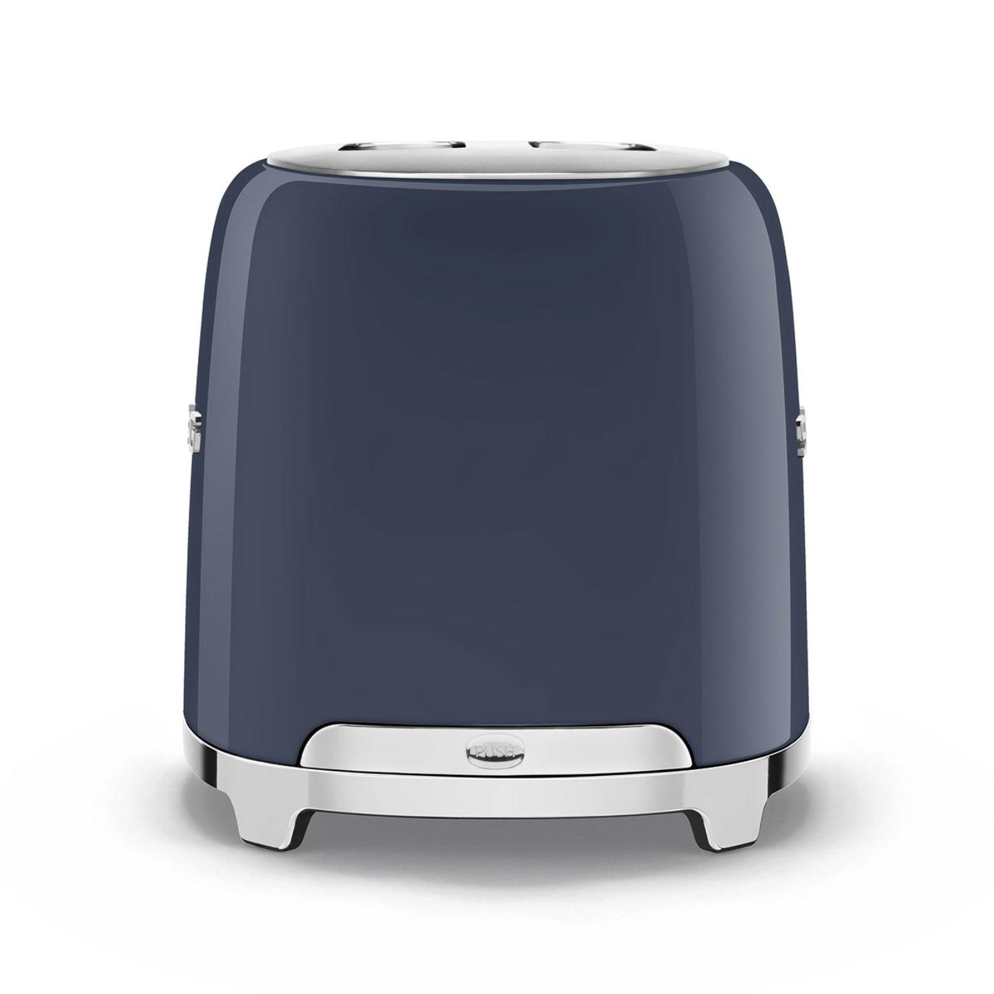 Tostadora SMEG azul marino frontal, diseño elegante para cocina moderna