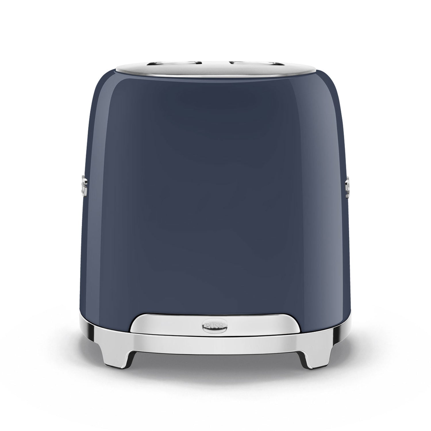 Tostadora SMEG azul marino frontal, diseño elegante para cocina moderna