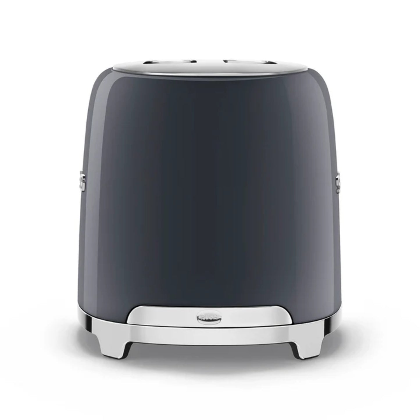 Tostadora SMEG gris frente, diseño moderno y elegante