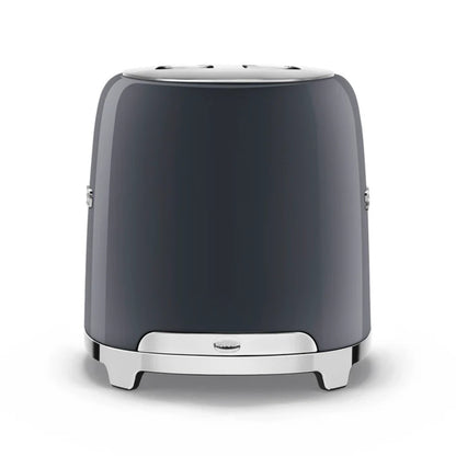 Tostadora SMEG gris frente, diseño moderno y elegante
