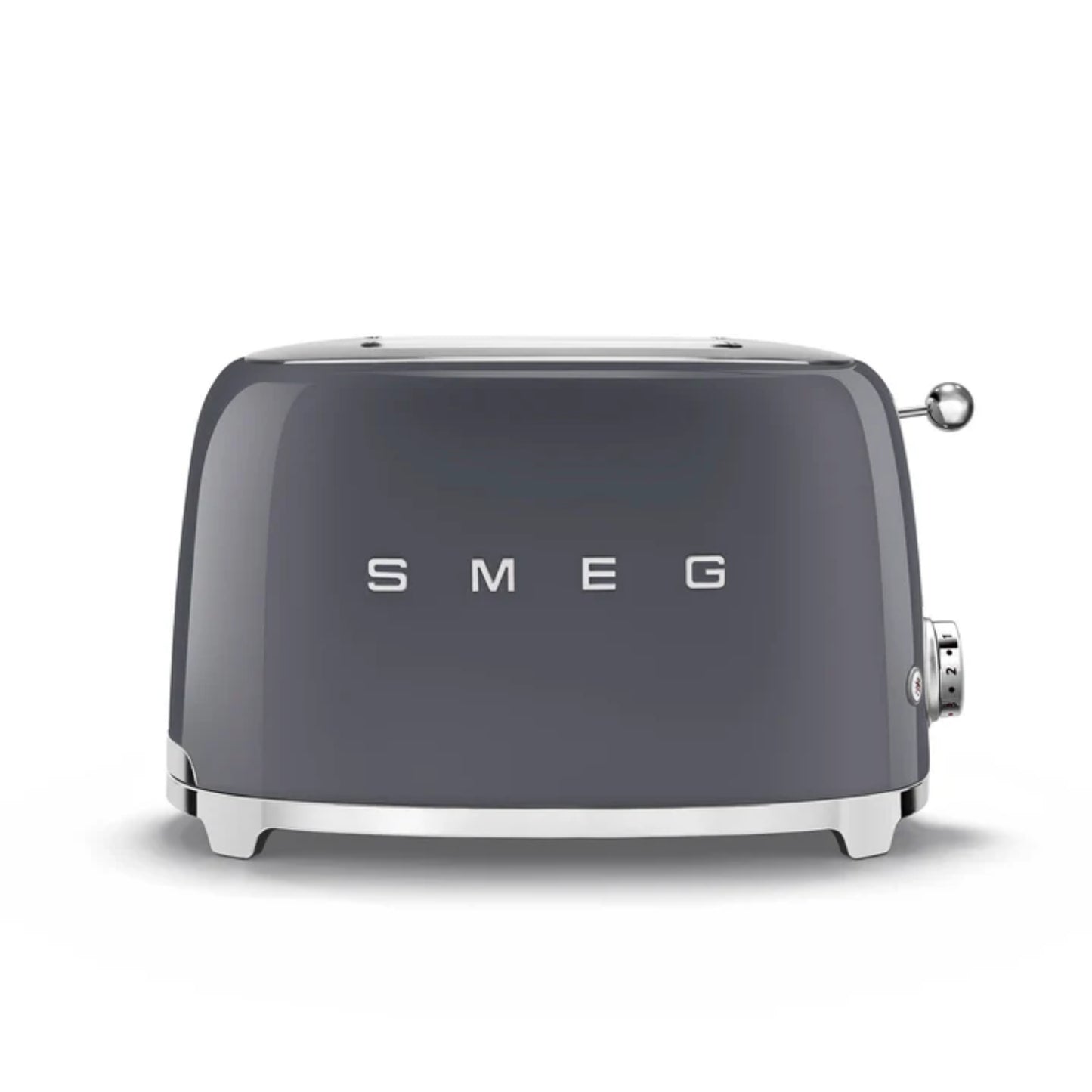 Tostadora SMEG gris frontal, diseño vintage para cocina moderna
