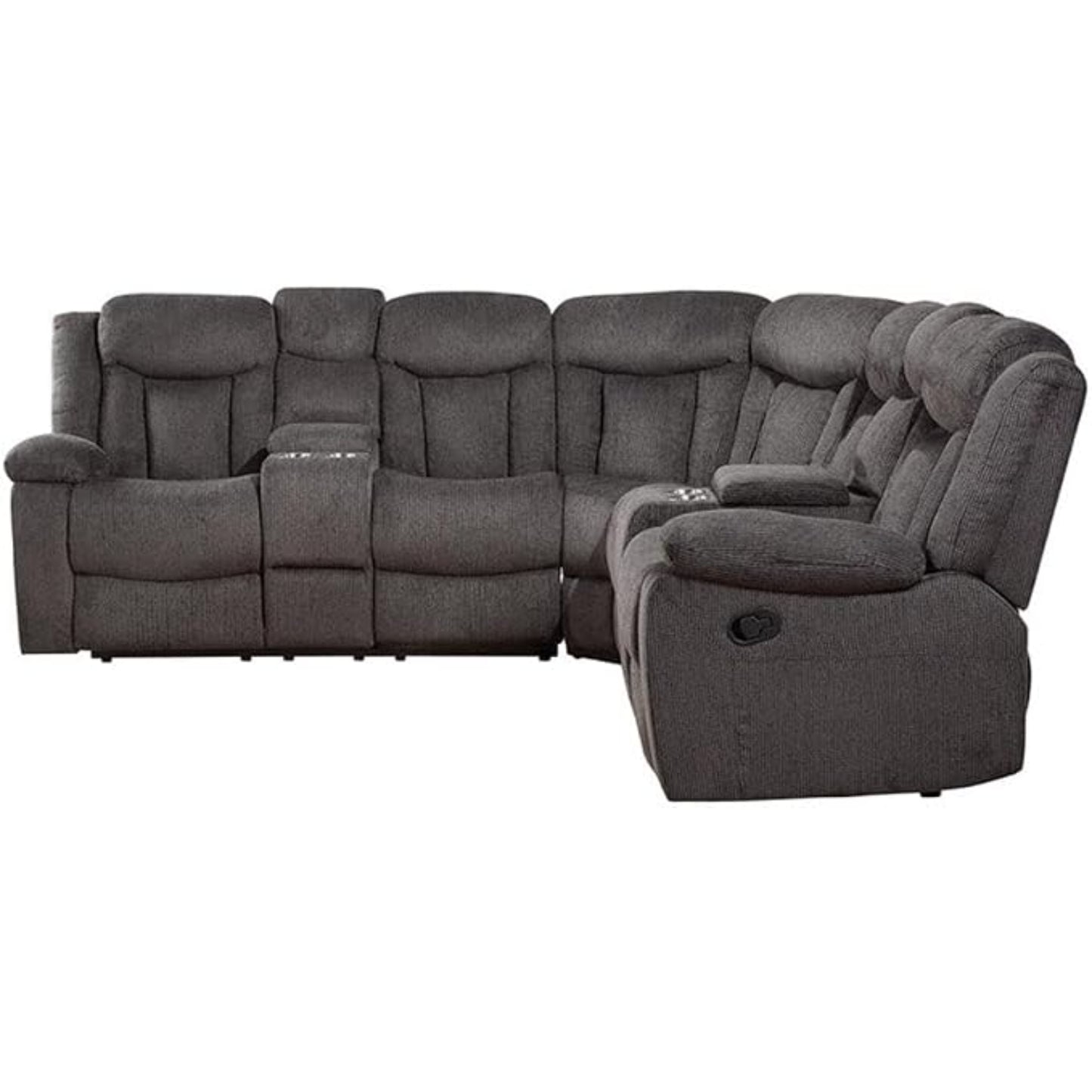 Sofa gris en esquina, cómodo y moderno para salas de estar