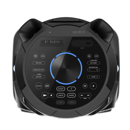 Sistema de audio HiFi Bluetooth SONY modelo LL05 con controles táctiles y diseño moderno en negro