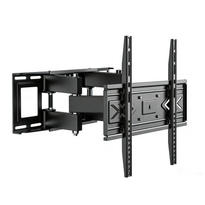 soporte para televisor negro, vista lateral, ajustable y versátil