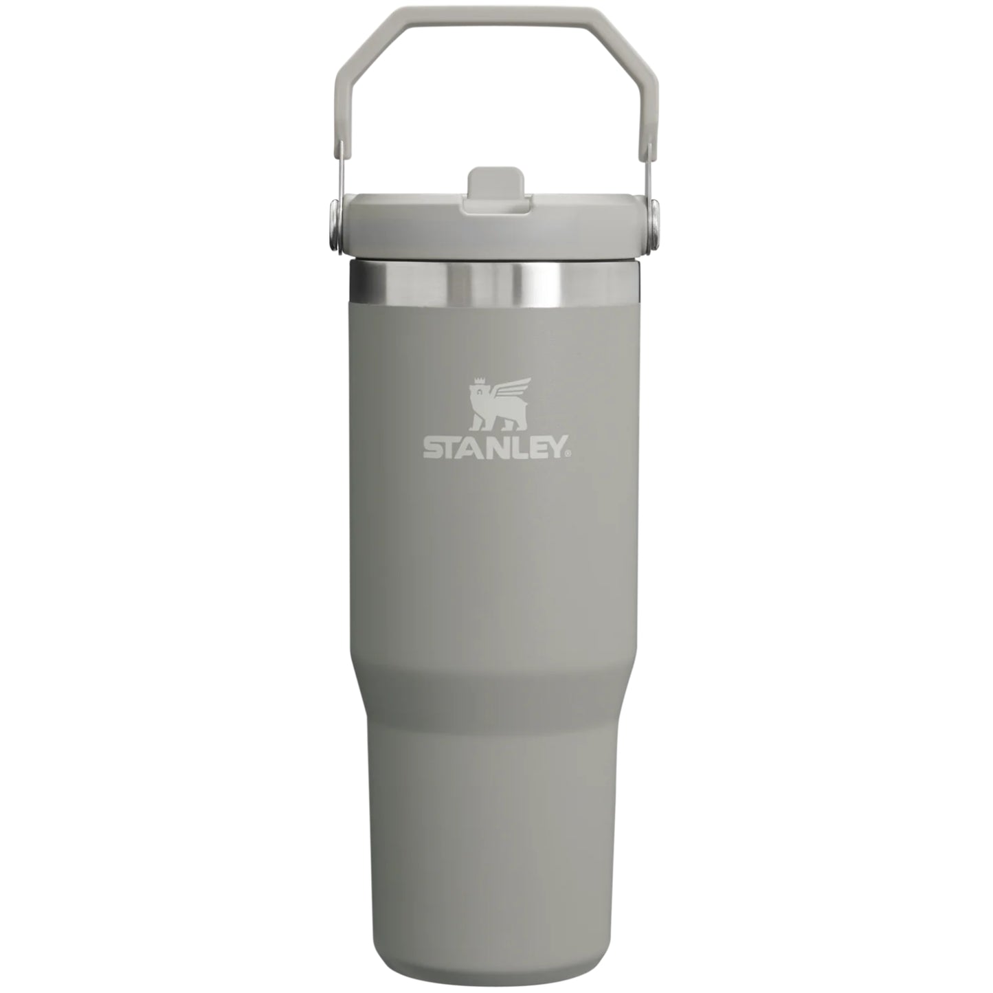 Vaso de acero inoxidable STANLEY con tapa y asa resistente, ideal para bebidas frías y calientes