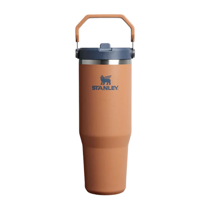 Termo Stanley Classic 30oz naranja con tapa a prueba de derrames y asa para fácil transporte