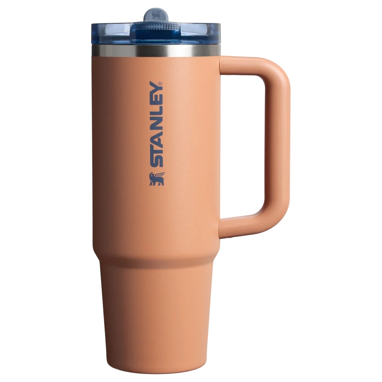 Vaso Stanley Quencher 30oz Honduras en color naranja con tapa y asa ergonómica