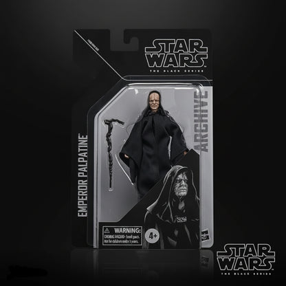 Figura Emperor Palpatine Star Wars, negro, en empaque, colección de acción.