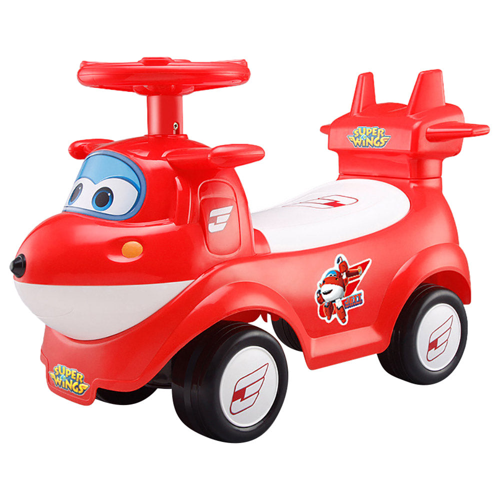 Carrito rojo de Super Wings, vista lateral para niños, perfecto para jugar en interiores o exteriores