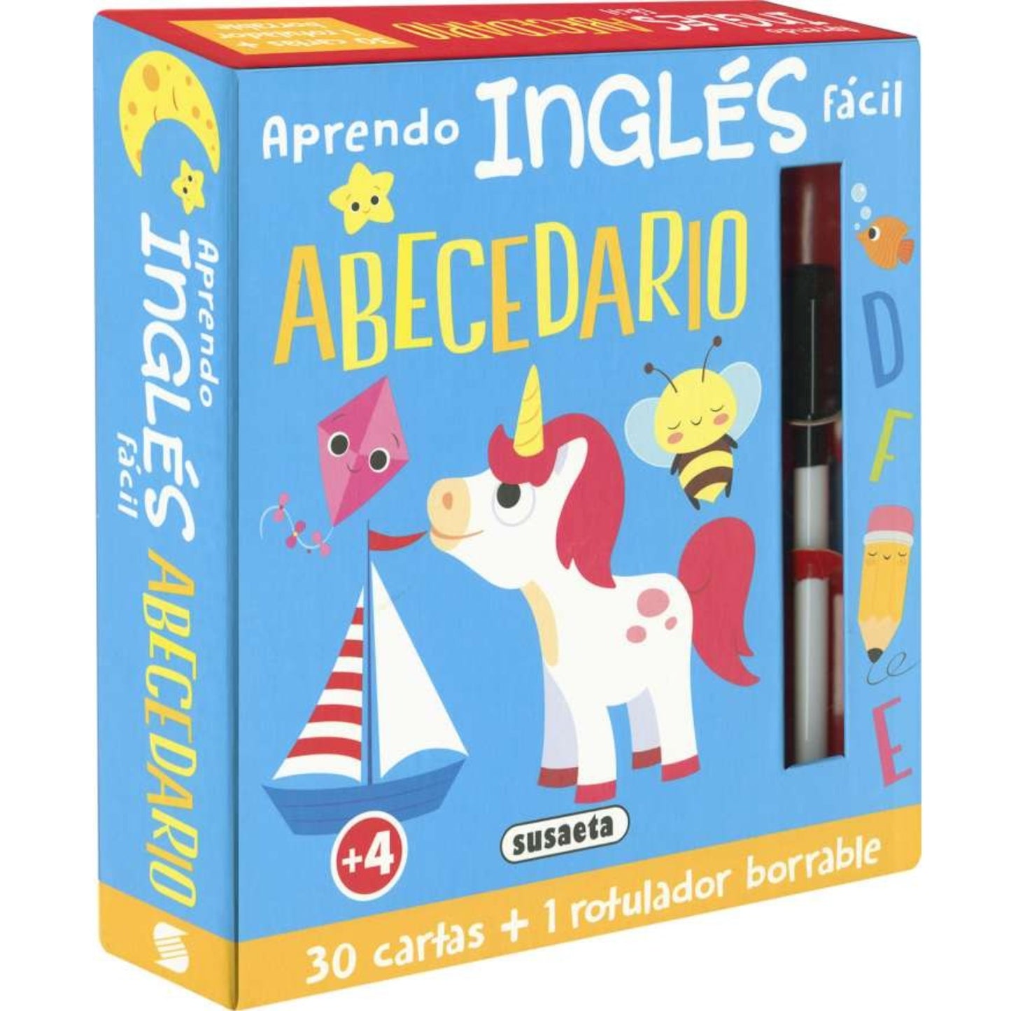 libro educativo Abecedario fácil con cartas y rotulador, aprendizaje infantil
