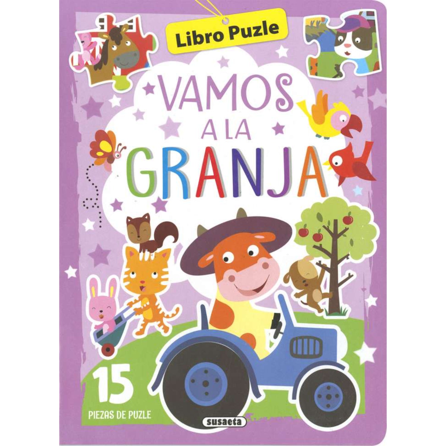 Libro infantil Vamos a la Granja con 15 piezas de rompecabezas colorido