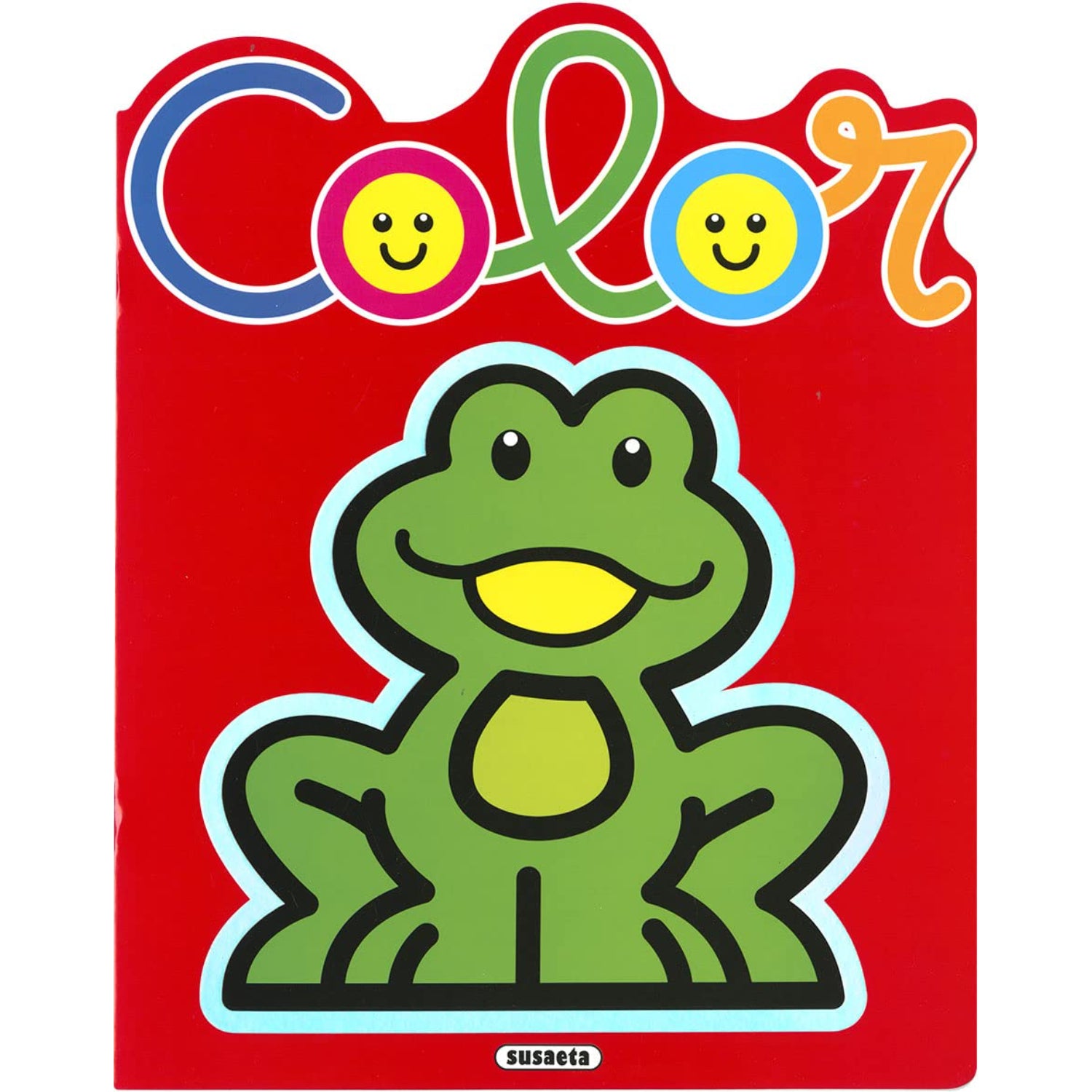 Libro para colorear con portada de rana, educativo y divertido para niños