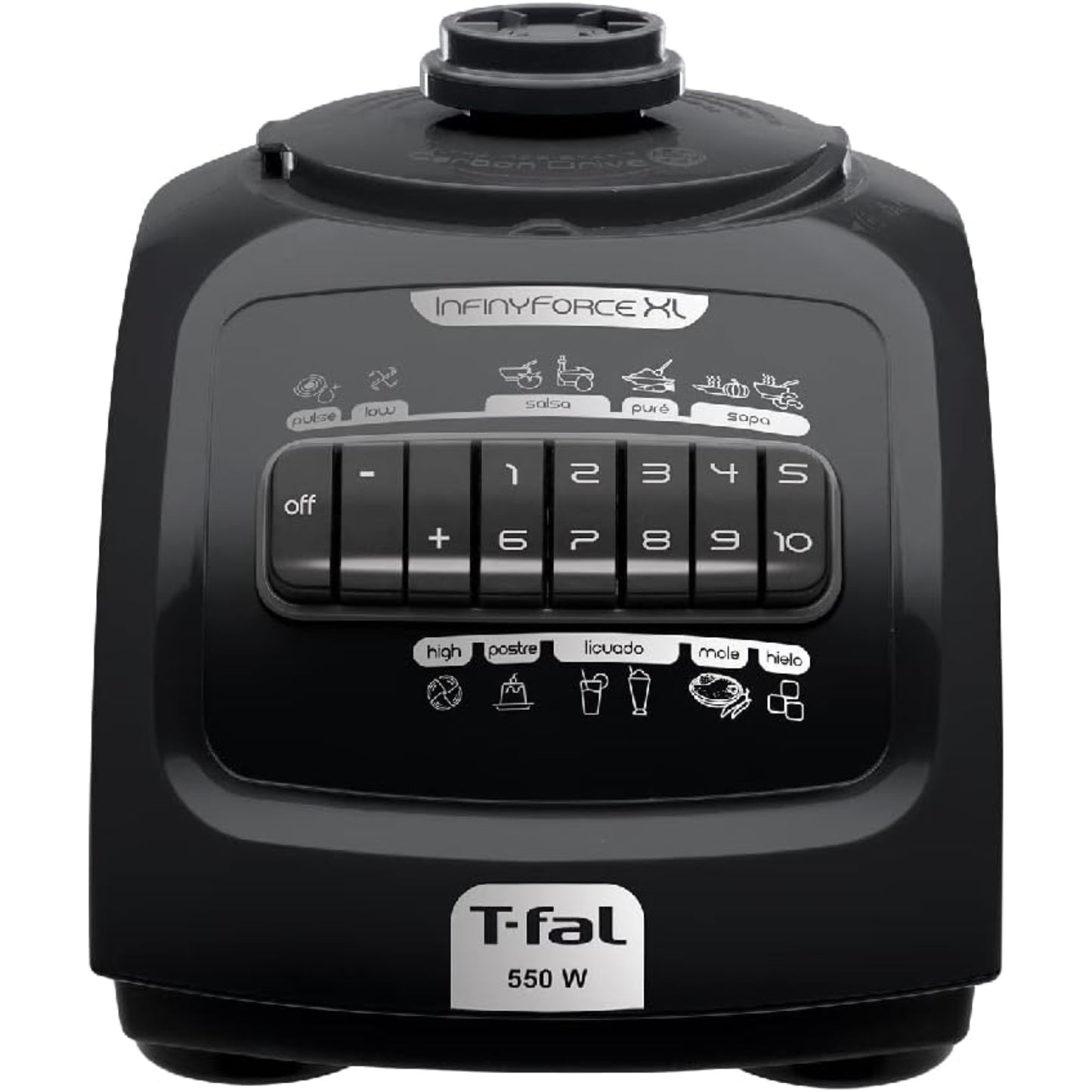 Licuadora Tefal InfinyForce XL 10 velocidades con panel de control y diseño moderno en color negro