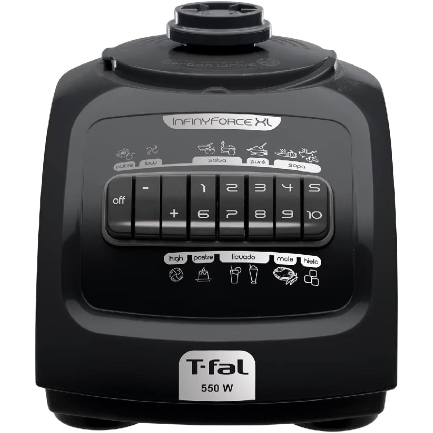 Licuadora Tefal InfinyForce XL 10 velocidades con panel de control y diseño moderno en color negro