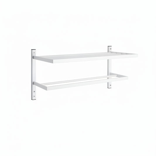 Toallero blanco de pared, diseño minimalista en baño