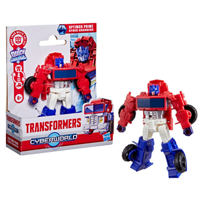 Transformador Optimus Prime Cyber Chargers, figuras de acción, vista frontal