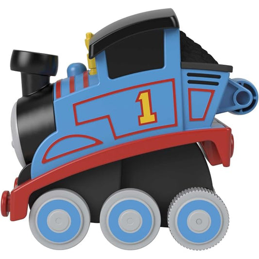 Tren de juguete azul y negro de Mattel, lado con ruedas, ideal para niños
